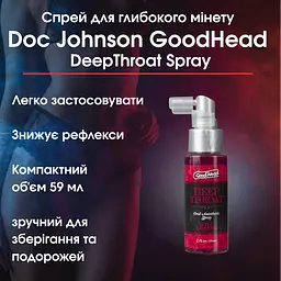 Спрей для глибокого мінету Doc Johnson GoodHead DeepThroat Spray Doc Johnson GoodHead DeepThroat Spray, Дика вишня - мініатюра 2