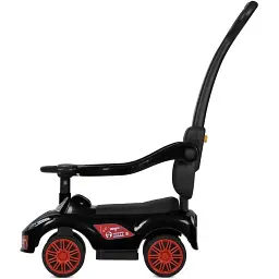 Дитяча каталка-толокар Bambi M 5763L-2 p батьківською ручкою чорно-червоний - мініатюра 3