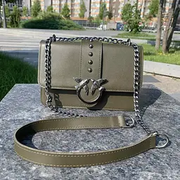 Сумка жіноча маленька через плече крос-боді стильна на ланцюжку Зелена (771)