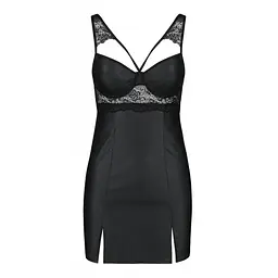 Бебі-дол з еко-шкіри та мережива Passion LOONA CHEMISE L/XL, black - мініатюра 5