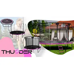Батут із внутрішньою сіткою THUNDER Inside Ultra 12FT 374 см Black/Pink - мініатюра 6