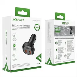 АЗП B9 PD36W+QC4.0 66W (2USB-A/1C) Black Acefast teh0029950 - мініатюра 6