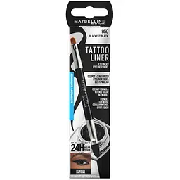 Стійка гелева підводка для повік Maybelline New York Tattoo Liner зі щіточкою чорна 3 г - мініатюра 3