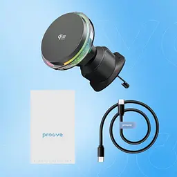 Автотримач із бездротовою зарядкою Proove Light Crystal Qi2.2 25W Grey (WHLC25002003) [165614] - мініатюра 6