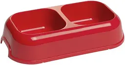 Миска для собак Ferplast Party 18 подвійна пластикова червона 31.5x18х6.6 см 2x600 мл 71118099 - мініатюра 2