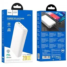 Портативна батарея Hoco J87 Tacker PD20W+QC3.0 10000 mAh White - мініатюра 4