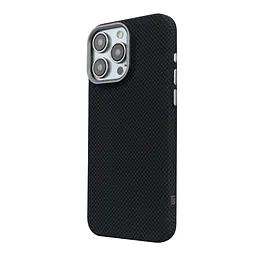 Карбоновый чехол для Apple iPhone 16 Pro, LikeCarbon2 MagCase, черный, тонкий защитный чехол-панель из поликарбоната с магнитами N52, MagSafe, противоударный, совместим с беспроводной зарядкой, приподнятые края для защиты камеры, ArmorStandart (ARM88381) - мініатюра 5