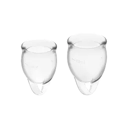 Satisfyer Feel Confident Menstrual Cup - Менструальні чаші, 15 та 20 мл (прозорі) - мініатюра 6