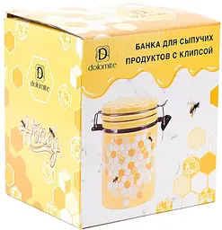 Банка керамічна "Sweet Honey" для сипучих продуктів з металевою затяжкою Bona 14.1х10.2х14.3 см kuh0010026 - мініатюра 2