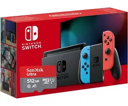 Ігрова консоль Nintendo Switch Neon Blue-Red Upgraded version + Карта пам'яті SanDisk Ultra 512 ГБ - мініатюра 6