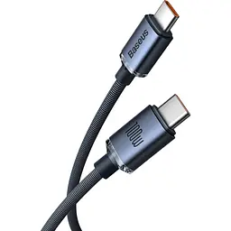 Кабель Baseus Crystal Shine Series USB-C to USB-C 100W 1.2m Black (CAJY000601) [141252] - мініатюра 2