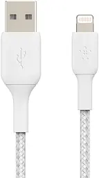 Кабель Belkin USB-A > Lightning заряджання/синхронізації 1м, 12Вт, плетений, білий teh0013709 - мініатюра 3