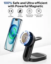 Магнітна зарядна станція KPON 3-в-1 для iPhone, Apple Watch і AirPods - мініатюра 6