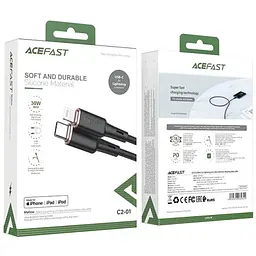 Дата кабель Acefast C2-01 Type-C to Lightning 30W (1.2m) Black - мініатюра 6