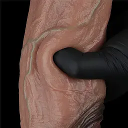 Фалоімітатор Lovetoy Dual Layered Silicone Cock XXL 28 см коричневий - мініатюра 10
