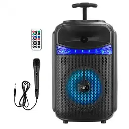 Портативна Bluetooth колонка RIAS RX-8188 8" RGB валіза з караоке 1800 mAh 10W Black