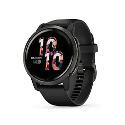 Смарт-годинник Garmin Venu 2 Slate Stainless Steel Bezel with Black Case and Silicone Band (010-02430-11/01)