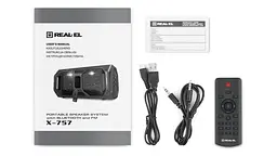 Портативный музыкальный центр бумбокс REAL-EL X-757 Black - мініатюра 8