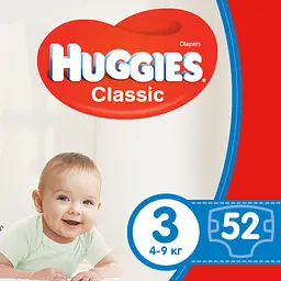 Підгузки Huggies Classic 3 (4-9 кг), 52 шт. - мініатюра 2