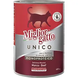 Вологий корм для котів Morando Migliorgatto Unico Rustic яловичина 400 г