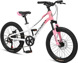 Велосипед дитячий спортивний Montasen Mountain bike 20" AB03 біло-рожевий - мініатюра 2