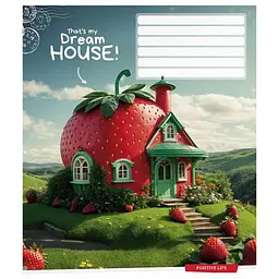 Зошит Школярик Dream house 12 аркушів лінія (012-3530L), в асортименті