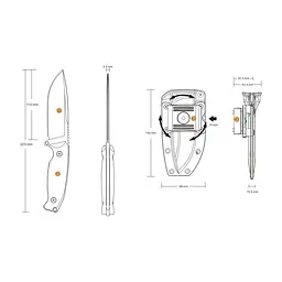 Ніж фіксований мисливський Ruike Jager F118-G, (11 см) 14C28N/G10 зелений - мініатюра 4