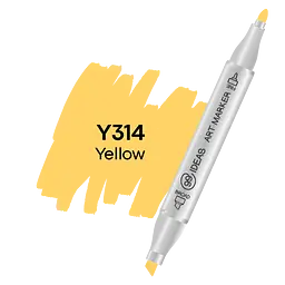 Маркер двосторонній Жовтий, Y314, 99IDEAS