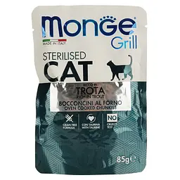 Вологий корм Monge Cat Grill Sterilised форель 85 г (70013659) - мініатюра 2