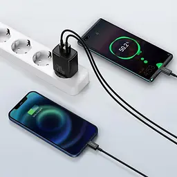 Мережевий зарядний пристрій Baseus Compact Quick Charger 1USB + Type-C 20W CCXJ-B01 Black - мініатюра 5