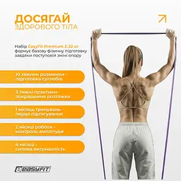 Набір двошарових резинок для підтягування EasyFit Premium 2-32 кг (3 шт) - мініатюра 10