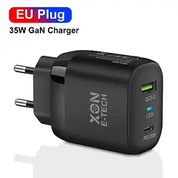 Зарядний пристрій XON PowerCharge 35W (PD35) USB Type-C (PCWB035035A1С1B 6112) Чорний - мініатюра 2
