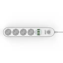 Мережевий подовжувач LDNIO SE4432 (4 х розетки 4 х USB) 2 м - мініатюра 2