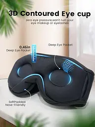 3D-маска для сну, бездротова Bluetooth-музична навушники для сну на боці з ультратонкими стереодинаміками - мініатюра 2