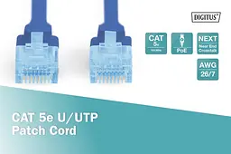 Патч-корд Assmann CAT 5e U-UTP, Cu, PVC AWG 26/7, довжина 3 м, DK-1511-030/B Blue - мініатюра 4