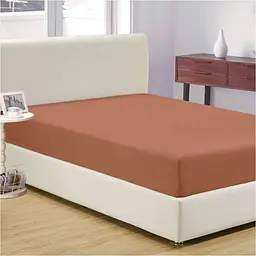 Простирадло HomeBrand на резинці 160х200+25 см світло-коричневе (60119)