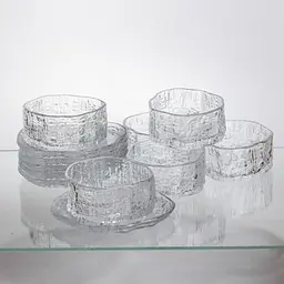 Набір піал з блюдцями скляні Gold Rimmed 250 мл фактурних Yiwu HP-34-94 - мініатюра 3