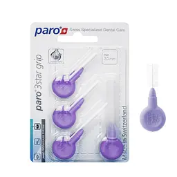 Міжзубні щітки Paro 3star grip фіолетові, великі Ø 7.0 мм, 4 шт