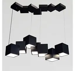 Підвісна LED-люстра Artlight BO2477/7BK із сімома кубічними плафонами, чорна, 44 Вт, від 13-20 м² - мініатюра 2
