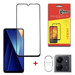 Захисне скло Dengos 5D Full Glue для екрану та блоку камер Xiaomi Poco C65