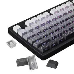Набір кейкапів Black–White Gradient PBT , Чорний з лініями - мініатюра 7
