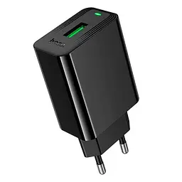 Зарядний пристрій HOCO CS92A Leader single port QC3.0 charger(EU) Чорний