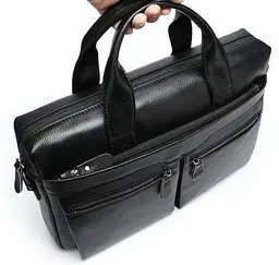 Чоловіча сумка для ноутбука й документів чорна SK N76955 Tiding Bag - мініатюра 3