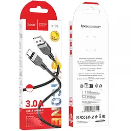 Дата кабель Hoco X109 Energy silicone USB to Type-C (2m) Black - мініатюра 2