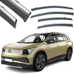 Дефлектори вікон вітровики Benke для Volkswagen ID 6 2021- Хром Молдинг З Нержавіючої Сталі 3D (BVWID62123-W/S)