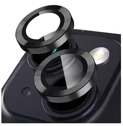 Захисне скло DK для Apple iPhone 13 на камеру Lens Metal Ring Eagle Eye 015731 black - мініатюра 3