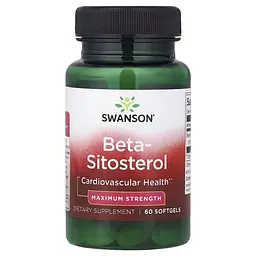 Бета-ситостерин Swanson Beta-Sitosterol 160 mg Maximum Strength 60 капсул з комплексу фітостеролів