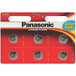 Батарейка Panasonic CR 2016 BL 6шт (CR-2016EL/6B)
