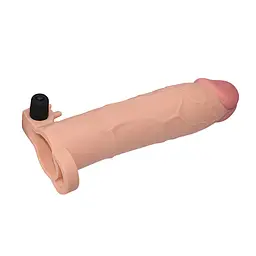 Насадка на пеніс із вібрацією Lovetoy Pleasure X-Tender Vibrating Penis Sleeve Flesh, 20 см (тілесний) - мініатюра 3