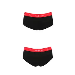 Трусики-шортики Passion PS003 PANTIES M, black - мініатюра 5